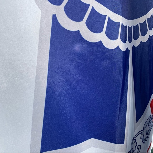 Pabst Blue Ribbon Beer Shower Curtain 💙🤍♥️ PBR Officially Licensed Promo Merch - Picture 10 of 15